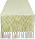 DII Woven Basic Tabletop Collection Chevron Table Runner, 15x72, Avocado