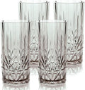 BELLAFORTE Shatterproof Tritan Tall Tumbler, Set of 4, 18oz - Myrtle Beach Drinking Glasses - Unbreakable Plastic Drinking Glasses for Gifting, Parties, New Year - BPA Free - Dishwasher Safe - Gray