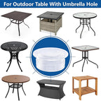 DECOHS 2 Pcs 2" Parasol Umbrella Hole Ring Plug and Cap Set, Thicker Patio Table Hole Cover Insert, Deck Table Umbrella Holes Plug Replacement Parts for Outdoor Patio Table Garden Yard (Transparent)