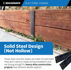 Sandbaggy Flat Steel Stakes for Concrete Forms with Nail Holes - 1.5" Wide - Painted - Removable, Reusable, V Point End - Construction Grade Stakes (1, 60 inch)