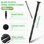 300 Pcs Landscape Edging Stakes Bulk 8 Inch Spiral Landscape Anchoring Spikes Plastic Edging Nails Yard Garden Anchoring Spikes for Weed Barrier Paver Edging Artificial Turf Stakes