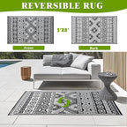 Outdoor Rug 5x8 ft Waterproof, Reversible Outdoor Plastic Straw Rug for Patios Clearance, Outdoor Area Rug Carpet RV Mat for Camping Backyard Deck Porch
