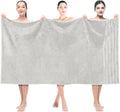 American Soft Linen 35x70 Jumbo Large Bath Towels, 600 GSM 100% Cotton Turkish Bath Sheet, Oversized Luxury Bath Towels for Bathroom Beach and Pool, Silver Grey