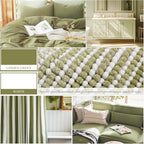 Bathroom Rugs and Mats Sets, 2 Piece Thick Absorbent Chenille Bath Mat Rug Set Non Slip, Soft Shaggy Bath Room Floor Mats for Bathroom, Machine Washable (Linden Green, 20" x 32" Plus 16" x 24")