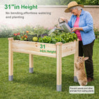 MIXC 331lb Capacity Sturdy Wooden Raised Garden Bed Outdoors with Legs