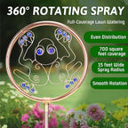 34" Tall Copper-Coated Stainless Steel Garden Sprinkler, 360° Rotating Decorative Ornamental Sprinkler for Lawn, Yard & Landscape Watering (Frog)