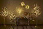 Hairui Lighted Birch Garland Battery Operated with 8 Function 48 Warm White and Multi Color Lights 6FT, Pre Lit Garland for Fireplace Christmas Holiday Decoration Indoor Outdoor