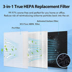 MA15 Replacement Filter Compatible with MA-15 Air Purifier, 3-in-1 Filtration System of MA15 Filters, H13 True HEPA and Activated Carbon Filter, 4 Pack