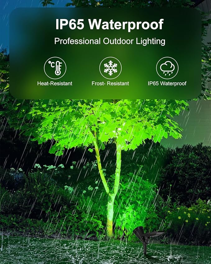 2 Pack Color Changing Solar Spotlights Outdoor for Halloween Decorations, Skeletons, Tombstones, Pumpkin, Waterproof Solar Landscape Spot Lights Uplighting for Outside House, Yard, Garden, Pathway