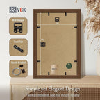 VCK 11x17 Picture Frame Set of 4 - Brown, Gallery-Quality Wood Poster Frames, 1.1-Inch Wide Border, Polished Plexiglass, Vertical or Horizontal Wall Display for Photo/Art/Prints, Brown