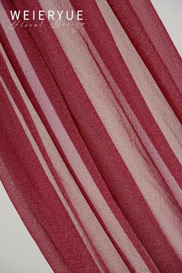 Artificial Wedding Arch Flowers Kit(Pack of 3),2Pcs Artificial Flower Arch Decor,1Pcs Sheer Drape for Wedding Ceremony Arbor for WeddingCeremony (Wine red Memory)