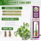 DUSPRO Stackable Mesh Moss Pole for Plants Monstera Potted Plant Stakes for Indoor Plants Extendable Plant Pole Moss Sticks for Plants Climbing Vine Supporting Monstera Trellis 2Pack 22''