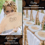 100 PCS Custom Fans Personalized Folding Fans for Line Dancing Wooden Hand Fan Wedding Favors Bulk Fans for Guests Party Event Use (Style11)