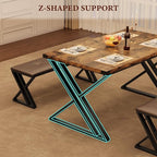 GAOMON Dining Table Set for 4, Kitchen Table with 2 Upholstered Benches, 3 Piece Dining Table Set for Small Space, Apartment, Saving Space for Kitchen, Dining Room (1.18'' Inch Cusion)