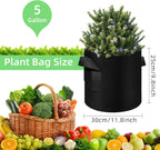 150 Pack 5 Gallon Grow Bags Garden Plant Grow Bag Aeration Fabric Pots with Handles Nonwoven Cloth Pots Planting Bags Garden Bags to Grow Vegetables Flowers Potatoes (5 Gal)