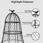 Pack of 12 Heavy-Duty Chicken Wire Plant Cloches – Rustproof Garden Protectors and Plant Cages for Vegetables and Flowers – Safeguard Plants from Deer and Critters – 20” x 12”