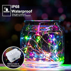 pozzolanas 12 Pack Multicolor Battery Operated String Lights - 7ft Waterproof Fairy Lights with 20 LEDs for Home, Mason Jar, Party, Wedding, Halloween, Christmas Decorations
