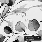 MitoVilla Black Spring Floral Shower Curtain, Modern Plants Botanical Fabric Cloth Shower Curtains for Chic Elegant Bathroom Decor, Summer Watercolor Eucalyptus Leaf, 72x72