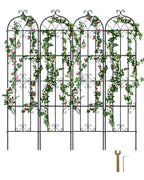 VEVOR Garden Trellis for Climbing Plants, 87 x 20 in, 4 Packs Rustproof Metal Garden Flower Rose Trellis, Outdoor Climbing Clematis Trellis Cucumbers Support for Courtyards Lawns