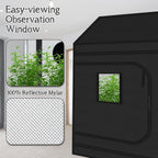 zazzy 4x8 Grow Tent, 96"x48"x72" Roof Cube Indoor Plant Grow Tents with Observation Windows, Lightproof Roof Cube Mylar Hydroponic Growing Tent with Floor Tray Plant Growth