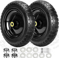 13" Flat Free Wheels Replacement for GOR Garden Cart Tires, 4.00-6 Solid Tires with 5/8"Bearings, 13" No Flat Wheels for GOR Garden Carts/Hand Trucks/Garden Carts