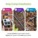 Raindrip R560DP Drip Watering System, Automatic Drip Irrigation System with Timer for Containers and Hanging Baskets, Waters up to 20 Plants, Includes 20 Drippers, Black