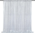 Silver Backdrop Curtains for Birthday - Glitter Party Photography Background 10ft x 10ft Wedding Christmas Home Decorations
