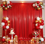 10ftx10ft Red Sequin Backdrop Curtain for Parties, Wrinkle Free Thick Glitter Sparkle Photo Backdrop Drapes 2 Panels 5x10FT Shimmer Back Drop Cloth for Wedding Birthday Photography Background