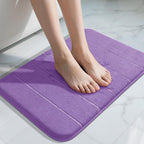 Yimobra Memory Foam Bath Mat, Super Soft Absorbent Bathroom Rug Non Slip 24x17 Inch, Quick Dry, Machine Washable Floor Carpet for Tub Shower, Home Decor Accessories, Lavender