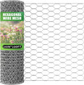 16in x 100ft Craft Chicken Wire Mesh, Hexagonal Galvanized Wire Mesh for Poultry, Floral Wire Netting for Protecting Garden Plants, Vegetables, Flowers and Fruits from Dogs, Rabbits and Squirrels
