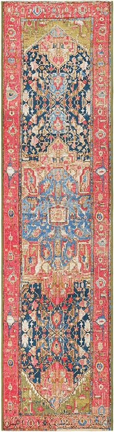 Unique Loom Outdoor Traditional Collection Area Rug - Limon (2' x 8' Runner Multi/Red)