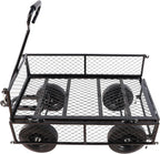 Wagon with Removable Sides Can be Used in Farms, Warehouses etc l Garden Dump cart- A Must-Have for Your Dream Garden Garden Essential- Dump cart Solid Wheels (Black Solid Wheels)