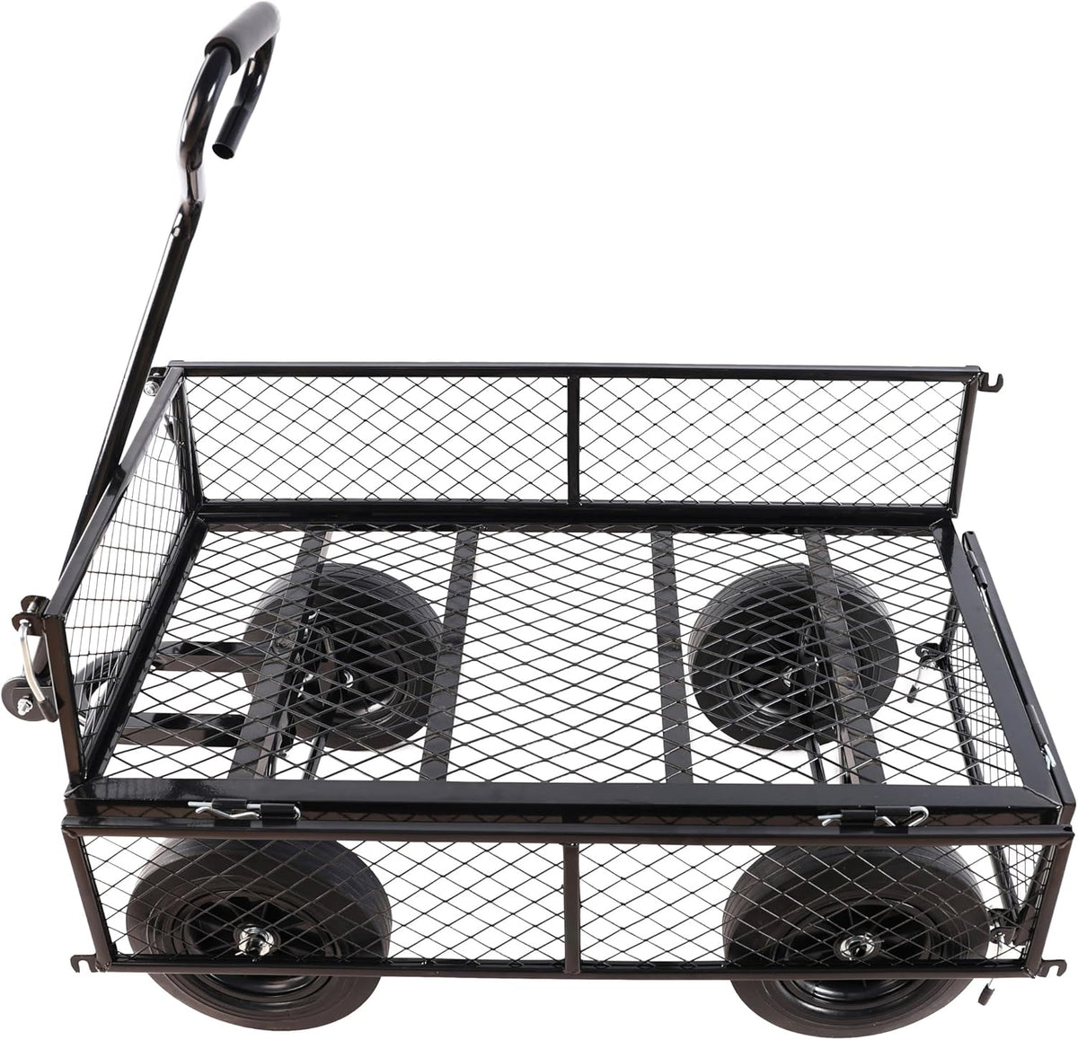 Wagon with Removable Sides Can be Used in Farms, Warehouses etc l Garden Dump cart- A Must-Have for Your Dream Garden Garden Essential- Dump cart Solid Wheels (Black Solid Wheels)