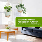 LEWESU Set of 2 Hanging Planters for Indoor Plants with Self Watering Includes Hanging Pots and 2 Types Plant Hangers, Outdoor Hanging Baskets Holder for Home Garden, 10 Inch Sage Green
