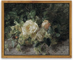 InSimSea Framed Wall Art for Living Room Decor Classical Oil Painting A Bouquet of Roses Canvas Prints Wall Decorations Office Farmhouse Bathroom Decor 8x10in