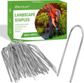 4 Inch 40 Pack 11 Gauge U - Shape Garden Stakes Set: Drip, Line & Irrigation Tubing Stakes, Galvanized Landscape Staples for Tube, Lawns, Weed Barriers, Landscape Fabrics, Irrigation Hose, Floor Mats