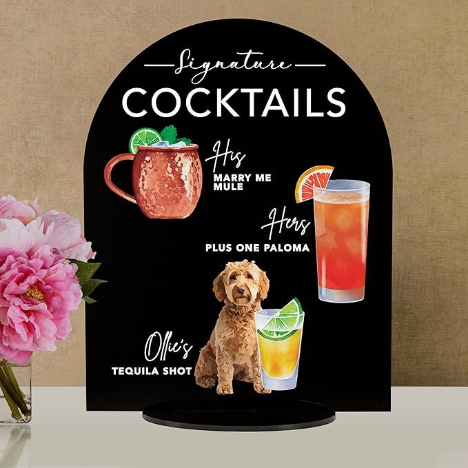 Pet Signature Drink Wedding Signs