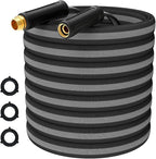 75ft Garden Hose Lightweight Flexible Water Hose, Abrasion Resistant, Kink Free, Durable Sturdy Hoses 2025 Up Graded Thicken Waterhose 700 PSI for Outdoor, RV, Marine (Black Gray, 75FT)
