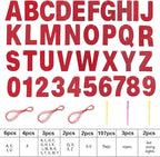 TaoBary 112 Pcs DIY Letter Kit Glitter Customizable Banner Letters Include 107 Letters and Numbers 3 Rope and 2 Needles for Birthday Halloween Christmas Wedding Valentine Party Decor(Red)