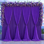 Purple Tulle Backdrop Curtain for Parties Wedding,5ft x 10ft Wrinkle Free Curtain Backdrop,2 Layer Drapes for Backdrop,Polyester Wedding Back Drop for Bridal Shower Birthday Baby Shower Photography