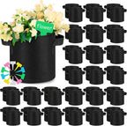 Nuanchu 50 Packs Grow Bags Small Aeration Fabric Pots Nonwoven Garden Bags Grow Pots Planter with 50 Pcs Plant Labels for Indoor Outdoor Plant Flower Planting Vegetable Growing (2 Gallon)