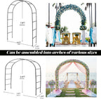 Thickened Rustproof Garden Arch, Wedding Arch- 4.6 * 7.8 or 6.4 * 7.5Ft, Easy to Assemble, Long Lasting and Durable, Metal Arch for Garden Arbor Trellis & Climbing Plant