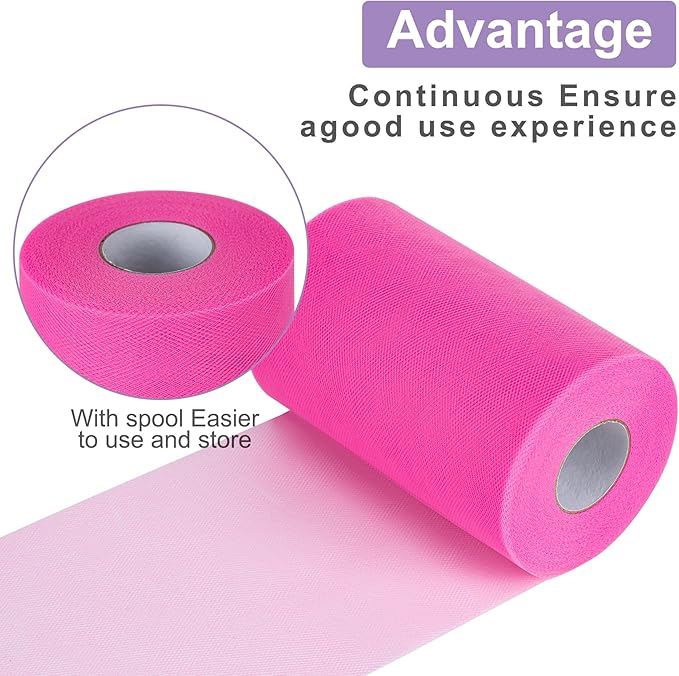 Beige Tulle Fabric Rolls 6 Inch by 100 Yards (300 feet) Tulle Roll Spool Fabric for DIY Tutu Skirt Baby Shower Birthday Party Wedding Decorations Christmas Craft Supplies (Beige)