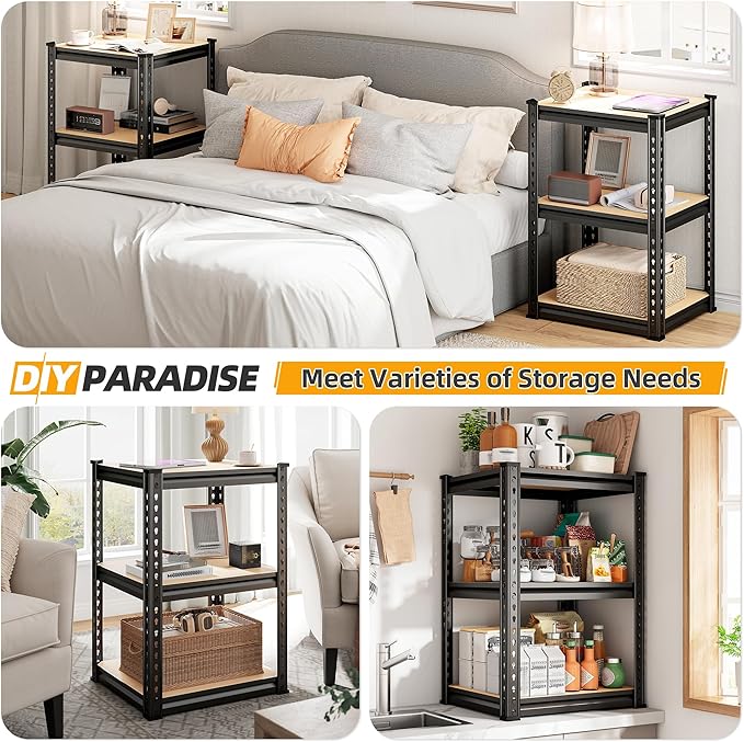 REIBII Storage Shelves 6 Tier Garage Shelving Heavy Duty Metal Shelving Loads 2250LBS Adjustable Metal Shelves for Warehouse Pantry Kitchen Closet 16" W x 16" D x 72" H