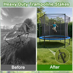 VVOKGO Trampoline Stakes 12 Inches Anchors High Wind Heavy Duty, 8-Pack U Shaped Tie Down Anchor Kit for Ground, Camping Tent, Soccer Net, Swing Set, Black