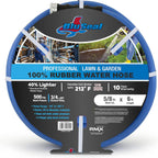 BluSeal Hot/Cold Water Rubber Garden Hose, 100% Rubber, Ultra-Light, Super Strong, 500 PSI, 50F to 190F Degrees, High Strength Polyester Braided (5/8" x 6')