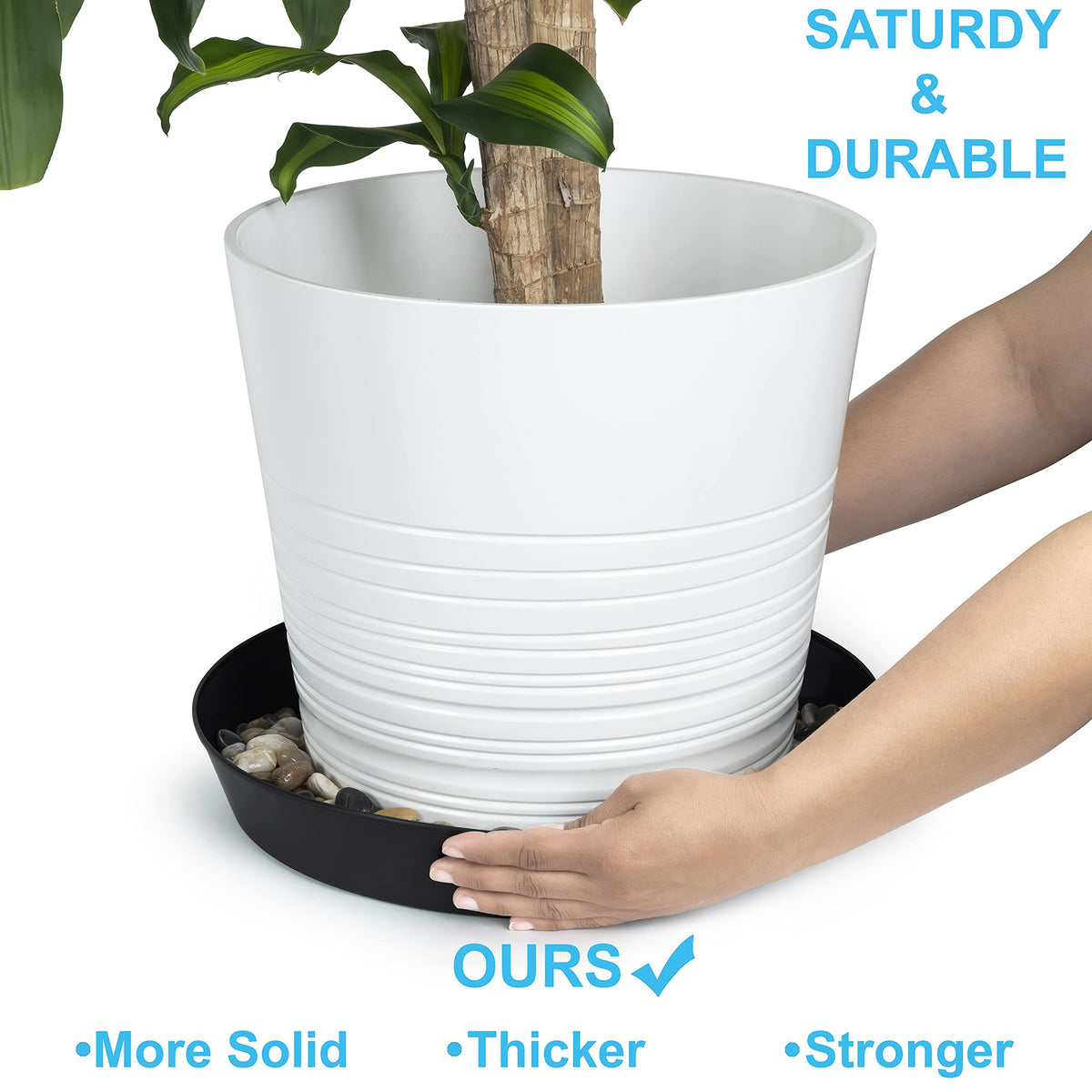 Austin Planter, 18 Inch (16.3 Inch Base), Black
