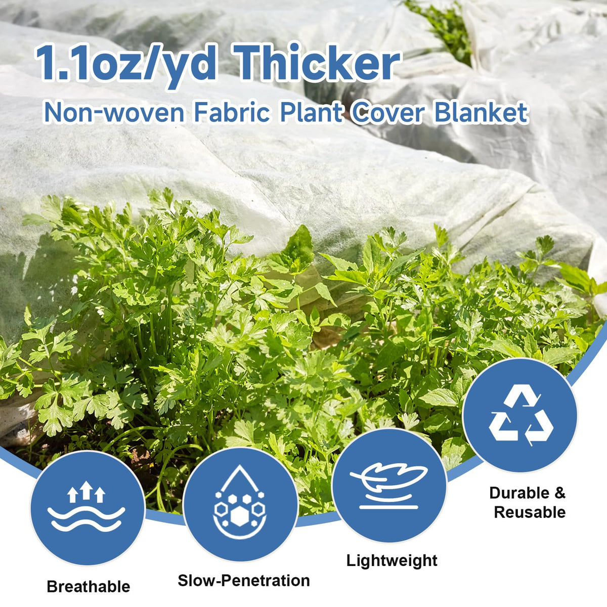 Plant Covers Freeze Protection,10 ft x 40 ft 1.1oz/yd² Thicker Floating Row Blanket Cover Fabric Plant Cloth for Winter Frost Snow and Garden Protection
