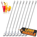 8 Pcs Bar Spoon Cocktail Mixing Spoon – 12'' Stainless Steel Cocktail Stirrers for Drinks, Polished Surface, Easy to Clean – Useful Bar Spoons for Professional and Home | Caviar Spoons