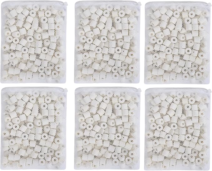 JIHAQUA Aquarium Bio Ceramic Rings 6 lbs Filter Media for Pond Fish Tank Canister Filter